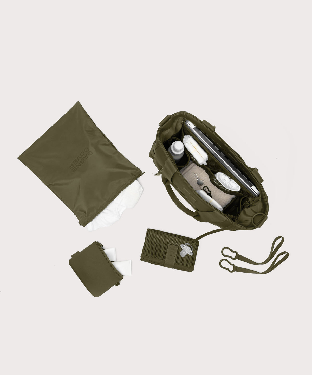 Wade Diaper Tote in Dark Moss - Image 2